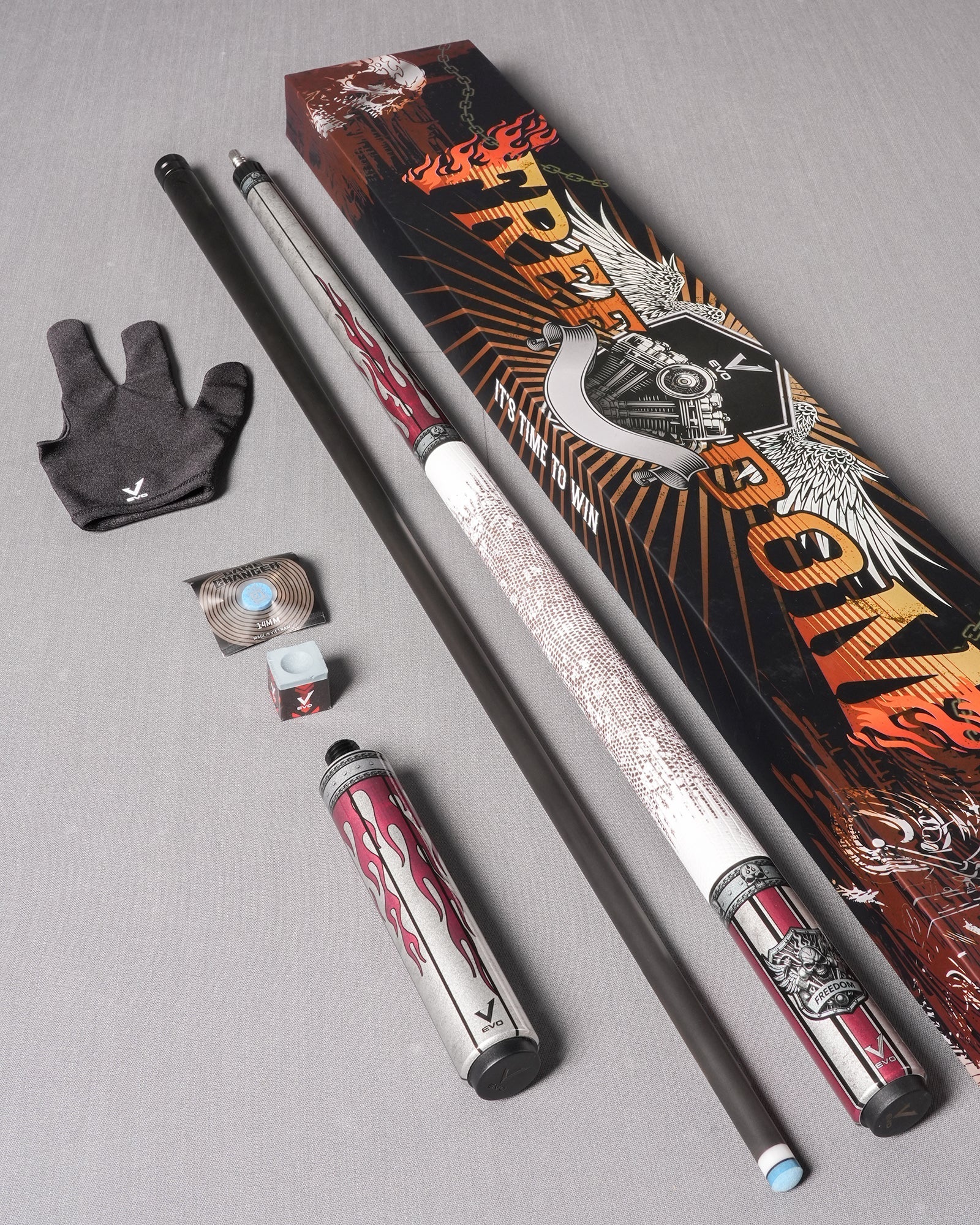 EVO FREEDOM MAXBING EDITION - CRIMSON FLAME - WHITE LEATHER WRAP