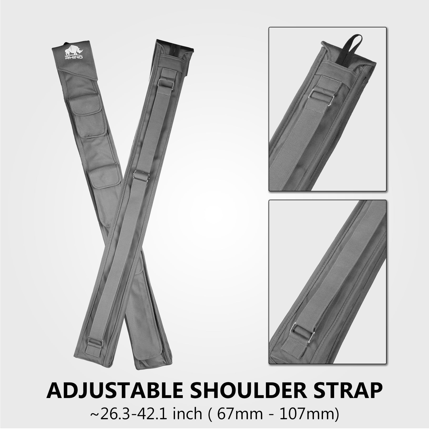 RHINO SOFT CUE CASE 1X2 - GRAY