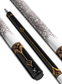 EVO CROWN POOL CUE - ROYAL BLACK - WHITE LEATHER WRAP