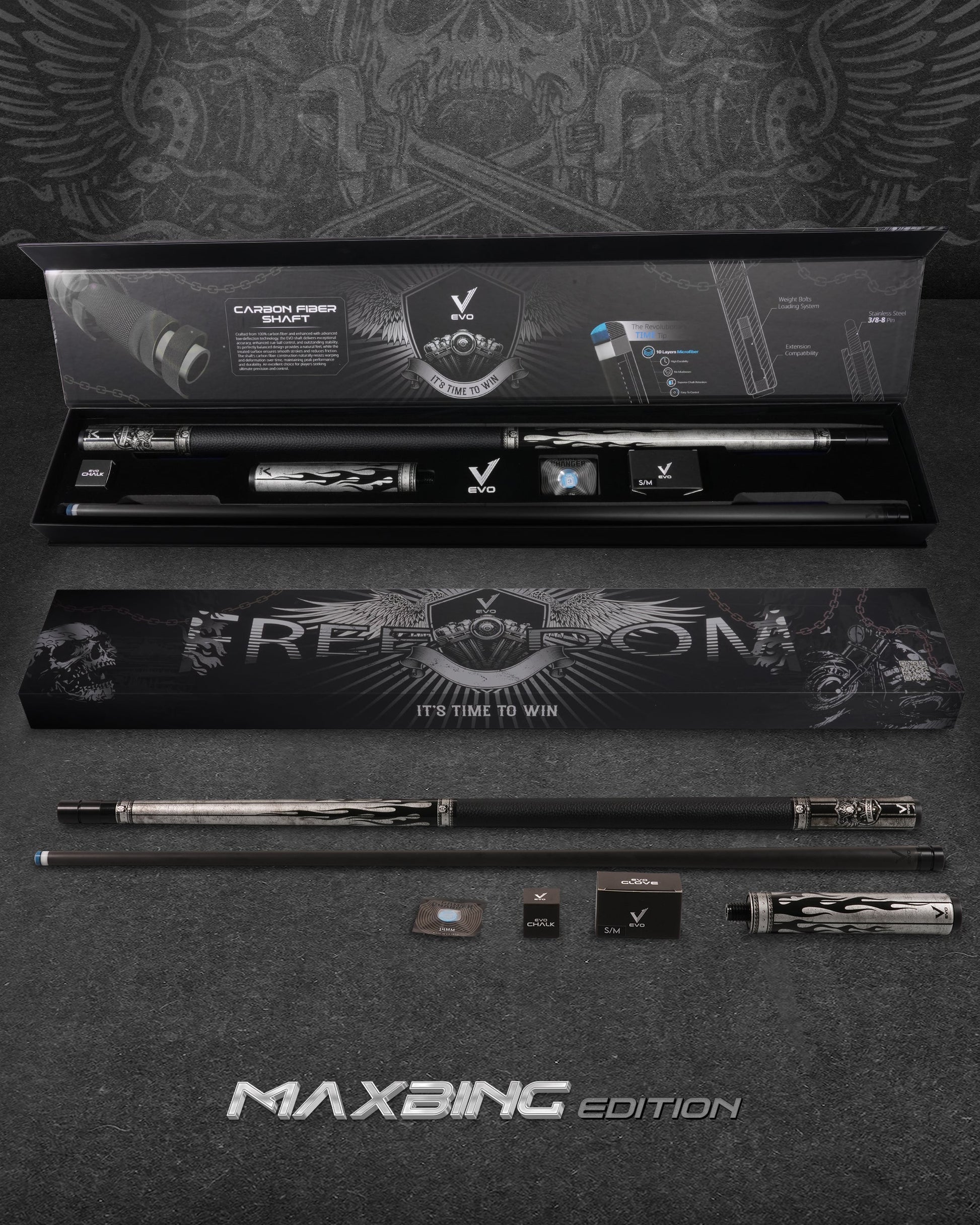 EVO FREEDOM MAXBING EDITION - SHADOW FLAME - BLACK LEATHER WRAP