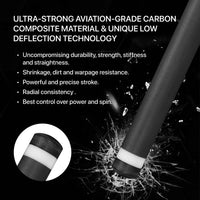 RHINO MUST 30" / 5/16-18 Pro Carbon Pool Cue Single Shaft