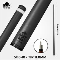 RHINO MUST 30" / 5/16-18 Pro Carbon Pool Cue Single Shaft