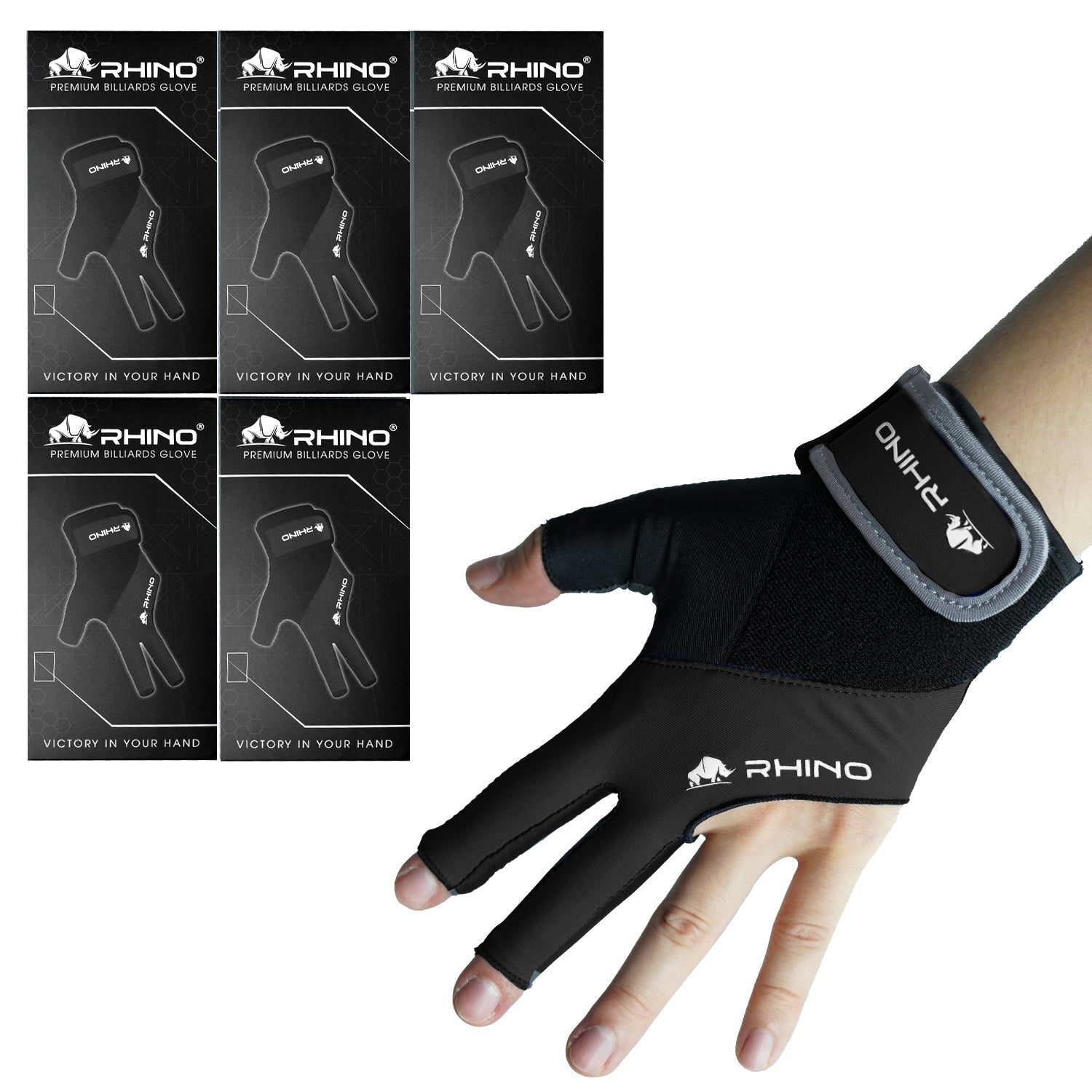 RHINO Billiards Glove Left Hand - Black