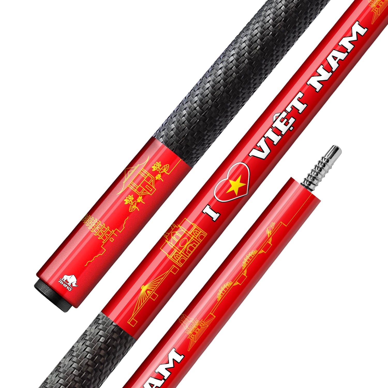 CHUÔI GẬY ĐÁNH RHINO TÔI YÊU VIỆT NAM - ĐỎ - TAY CẦM SPORT