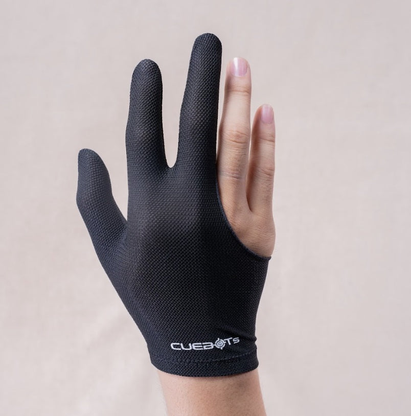 CUEBOTS Club Billiards Glove - Black, Mesh