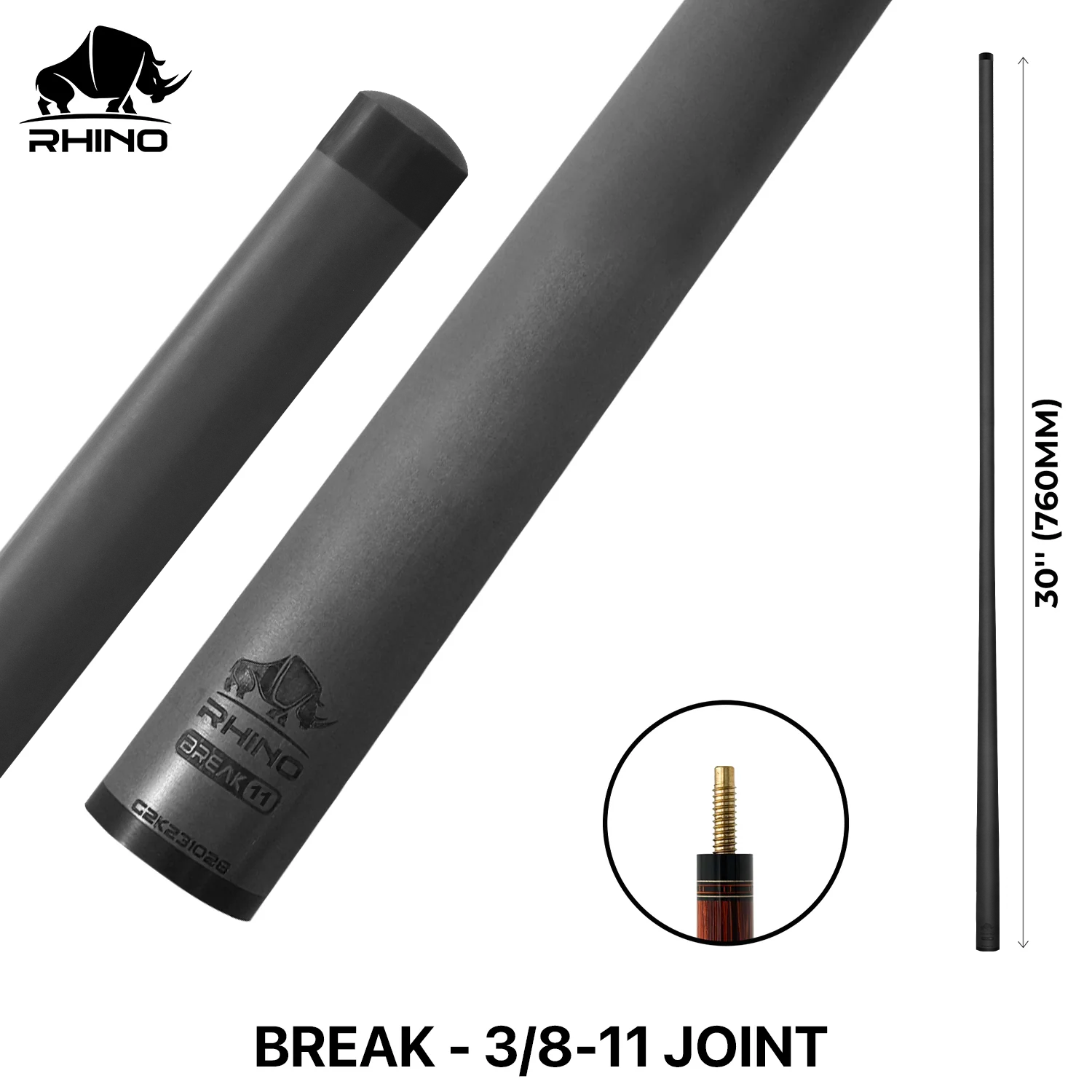 Rhino - 30" / Carbon Fiber Break Shaft 3 8-11