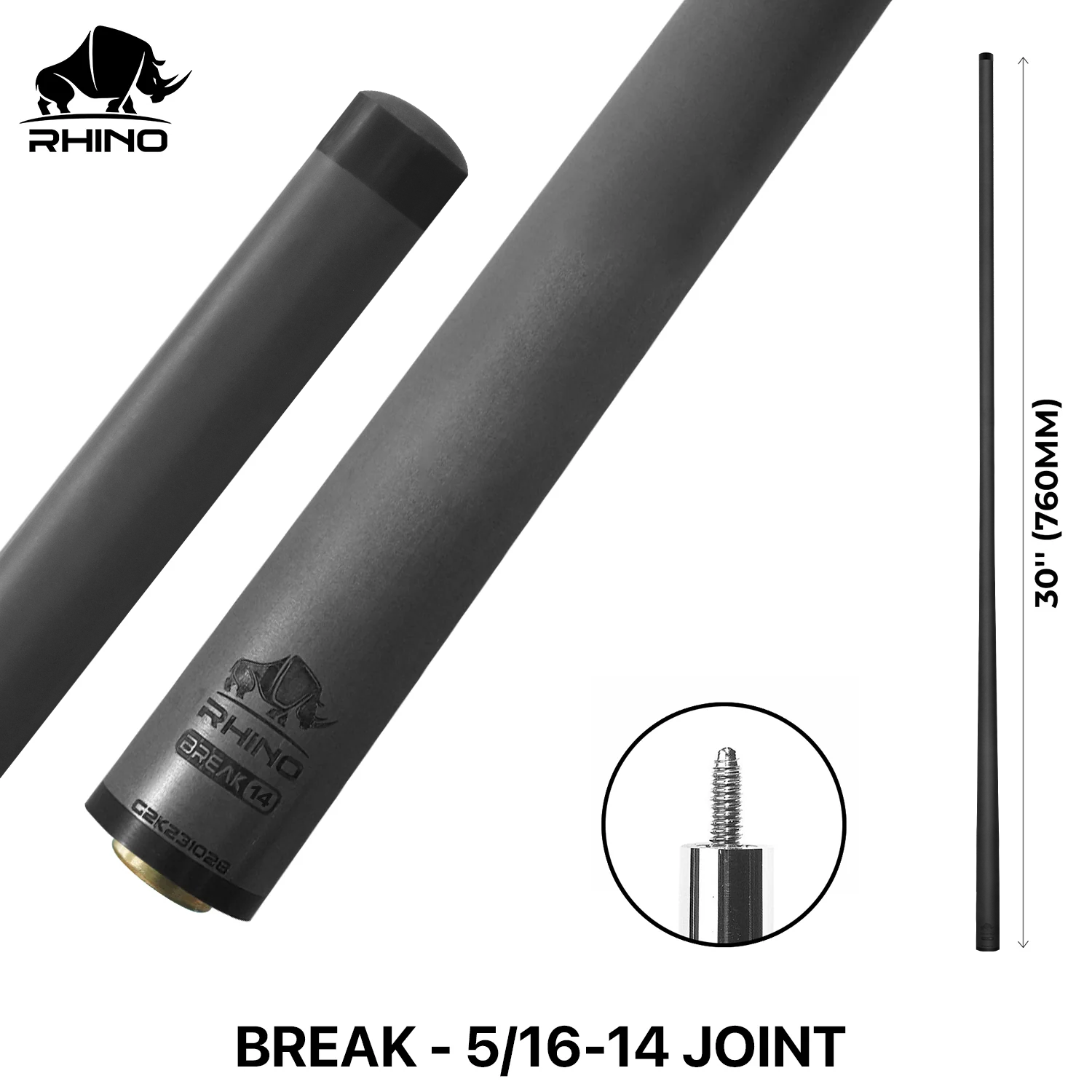 Rhino - 30" / Carbon Fiber Break Shaft 5 16-14 - Standard: 6.53mm