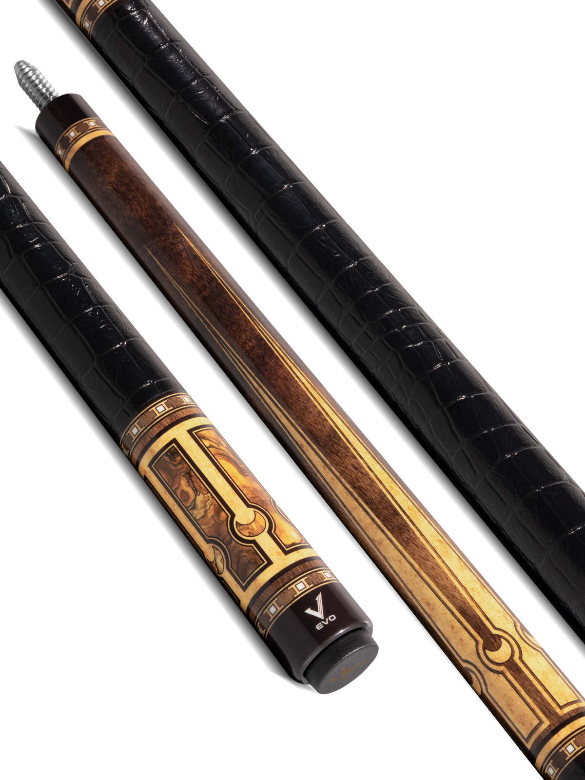EVO LUNA POOL CUE - GOLDEN CREST - LEATHER WRAP