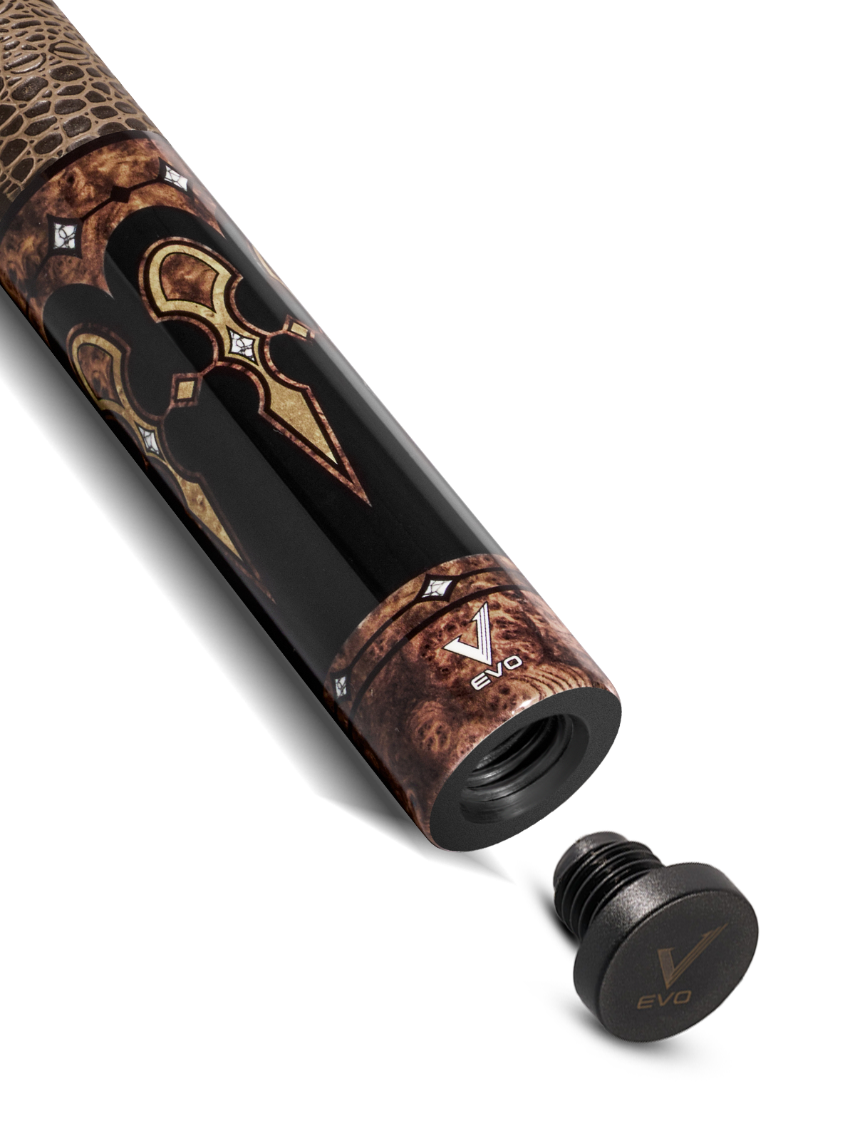 EVO CROWN POOL CUE - MONARCH BLADE - LEATHER WRAP