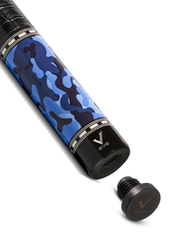 EVO CAMO POOL CUE - NAVY - LEATHER WRAP