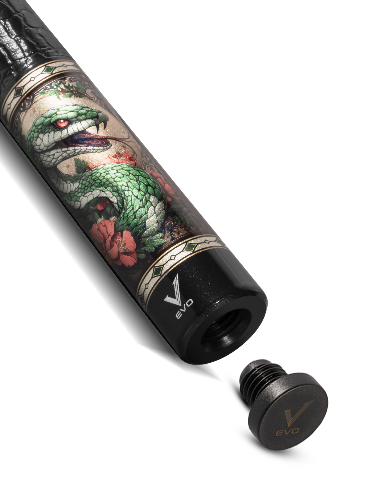 EVO BEAST POOL CUE - EMERALD COBRA - LEATHER WRAP