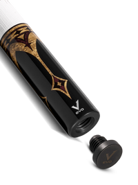 EVO CROWN POOL CUE - ROYAL BLACK - WHITE LEATHER WRAP