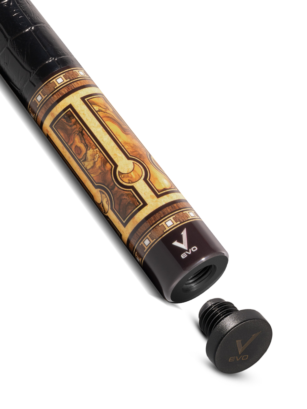 EVO LUNA POOL CUE - GOLDEN CREST - LEATHER WRAP