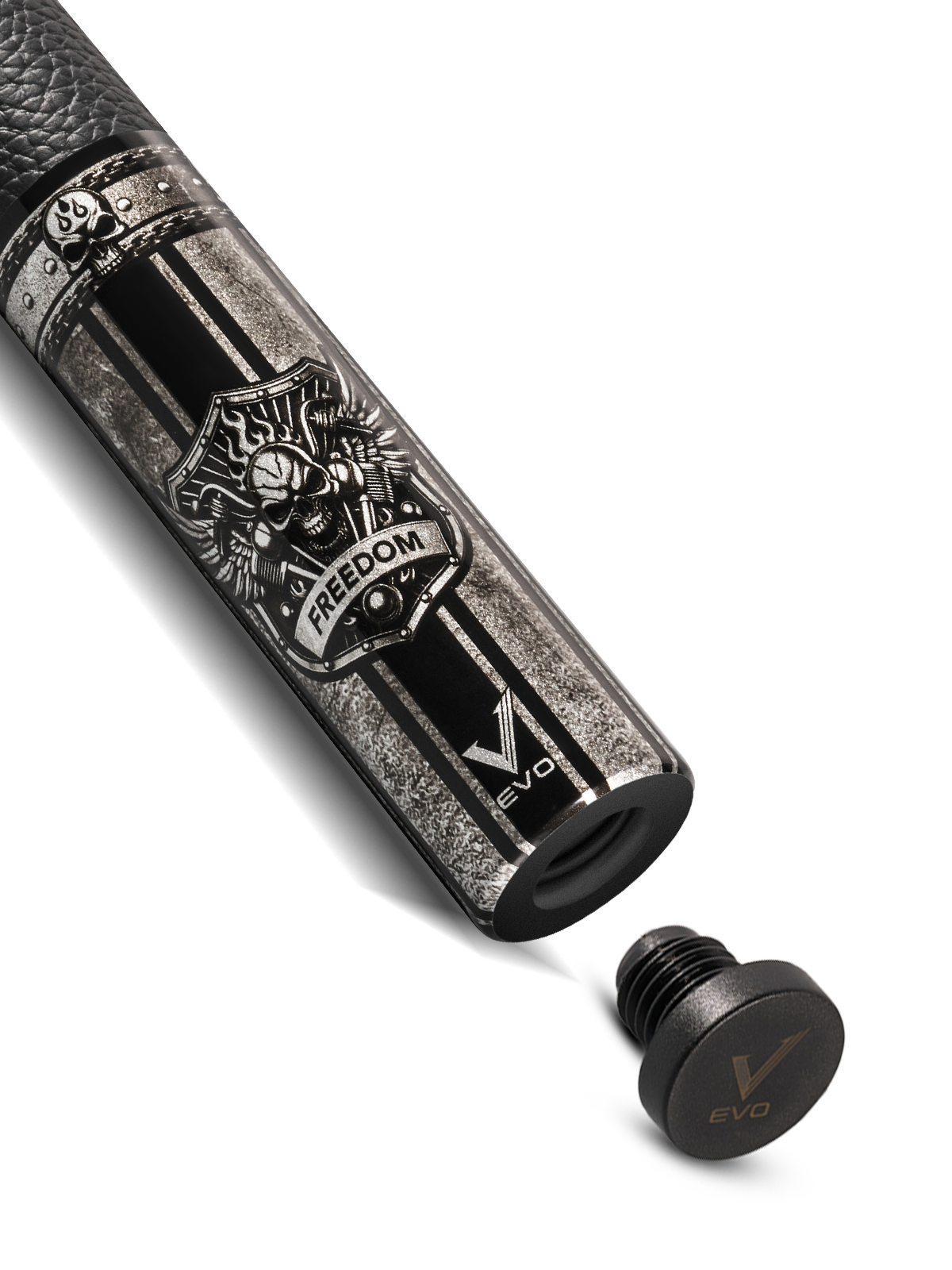 EVO FREEDOM POOL CUE - SHADOW FLAME - BLACK LEATHER WRAP