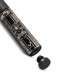 EVO FREEDOM POOL CUE - SHADOW FLAME - BLACK LEATHER WRAP