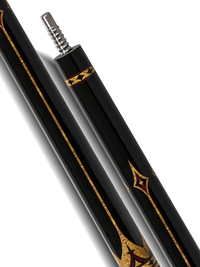 EVO CROWN POOL CUE - ROYAL BLACK - BLACK LEATHER WRAP