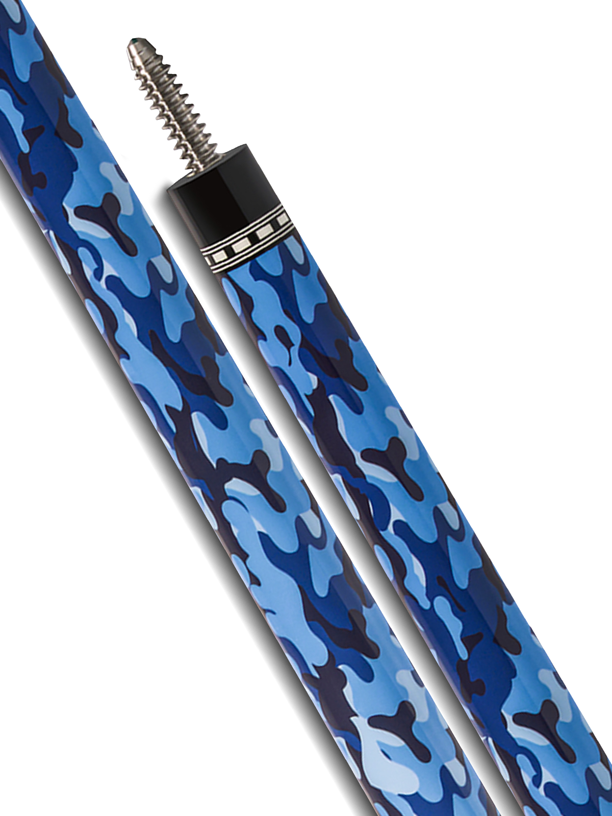EVO CAMO POOL CUE - NAVY - LEATHER WRAP