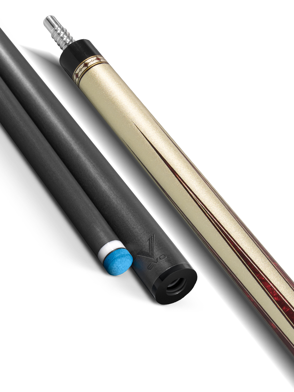 EVO BEAST POOL CUE - SCARLET PANTHER - LEATHER WRAP