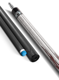 EVO FREEDOM POOL CUE - CRIMSON FLAME - WHITE LEATHER WRAP