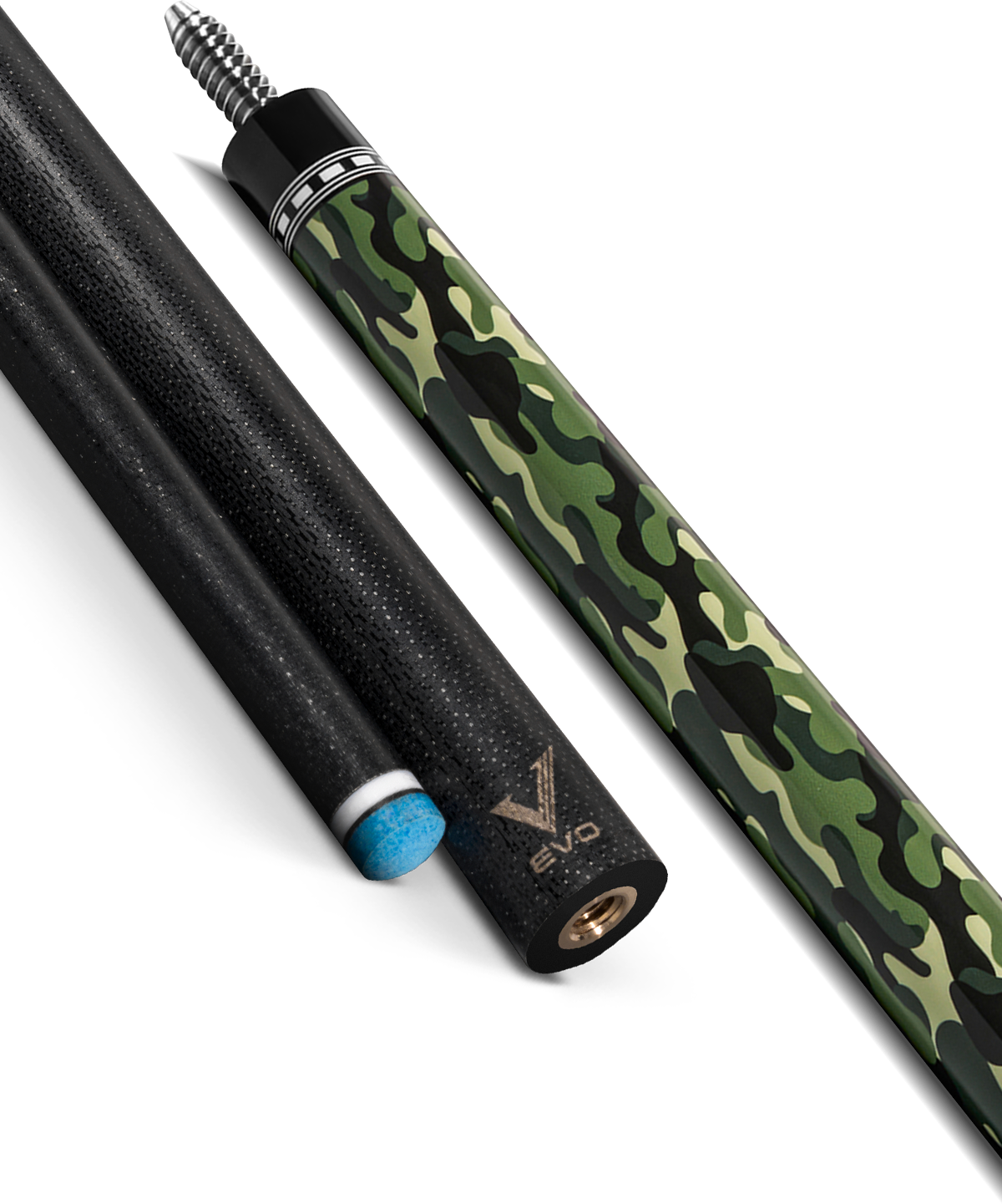 EVO CAMO POOL CUE - VIPER - LEATHER WRAP