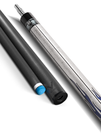 EVO FREEDOM POOL CUE - AZURE FLAME - BLACK LEATHER WRAP