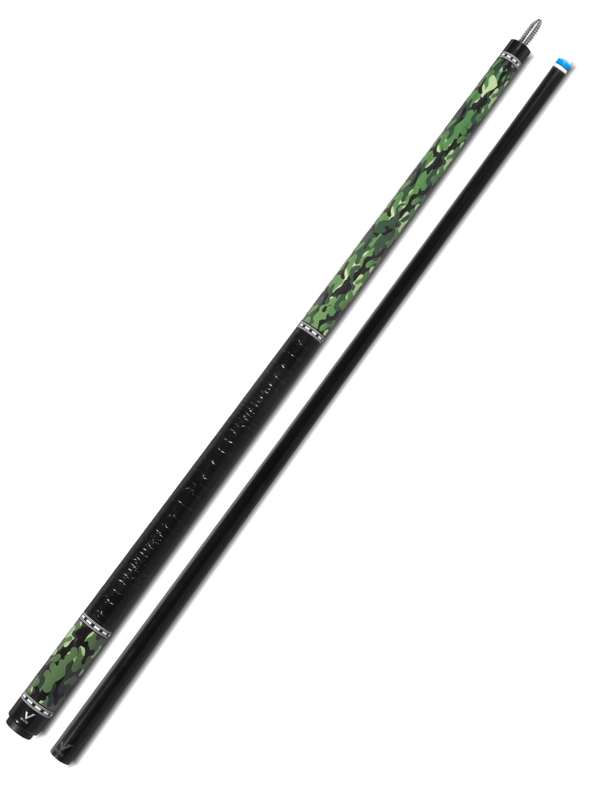 EVO CAMO POOL CUE - VIPER - LEATHER WRAP