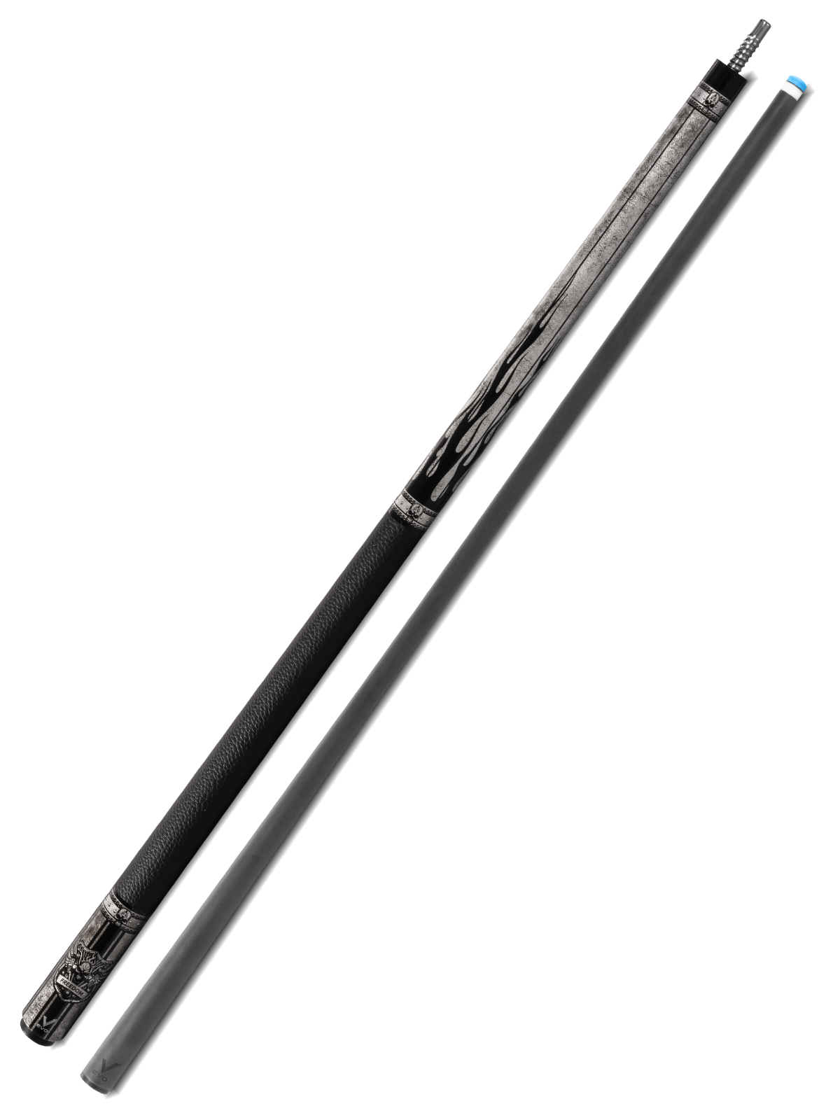 EVO FREEDOM POOL CUE - SHADOW FLAME - BLACK LEATHER WRAP