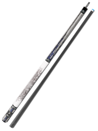 EVO FREEDOM POOL CUE - AZURE FLAME - WHITE LEATHER WRAP